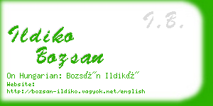 ildiko bozsan business card